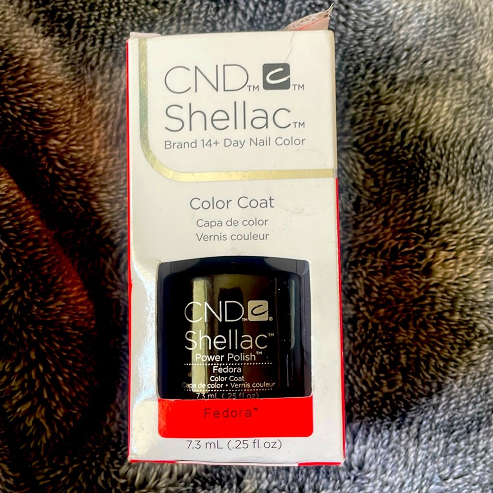CND shellac 14 day gel polish. color fedora. brand new. .25 fl oz